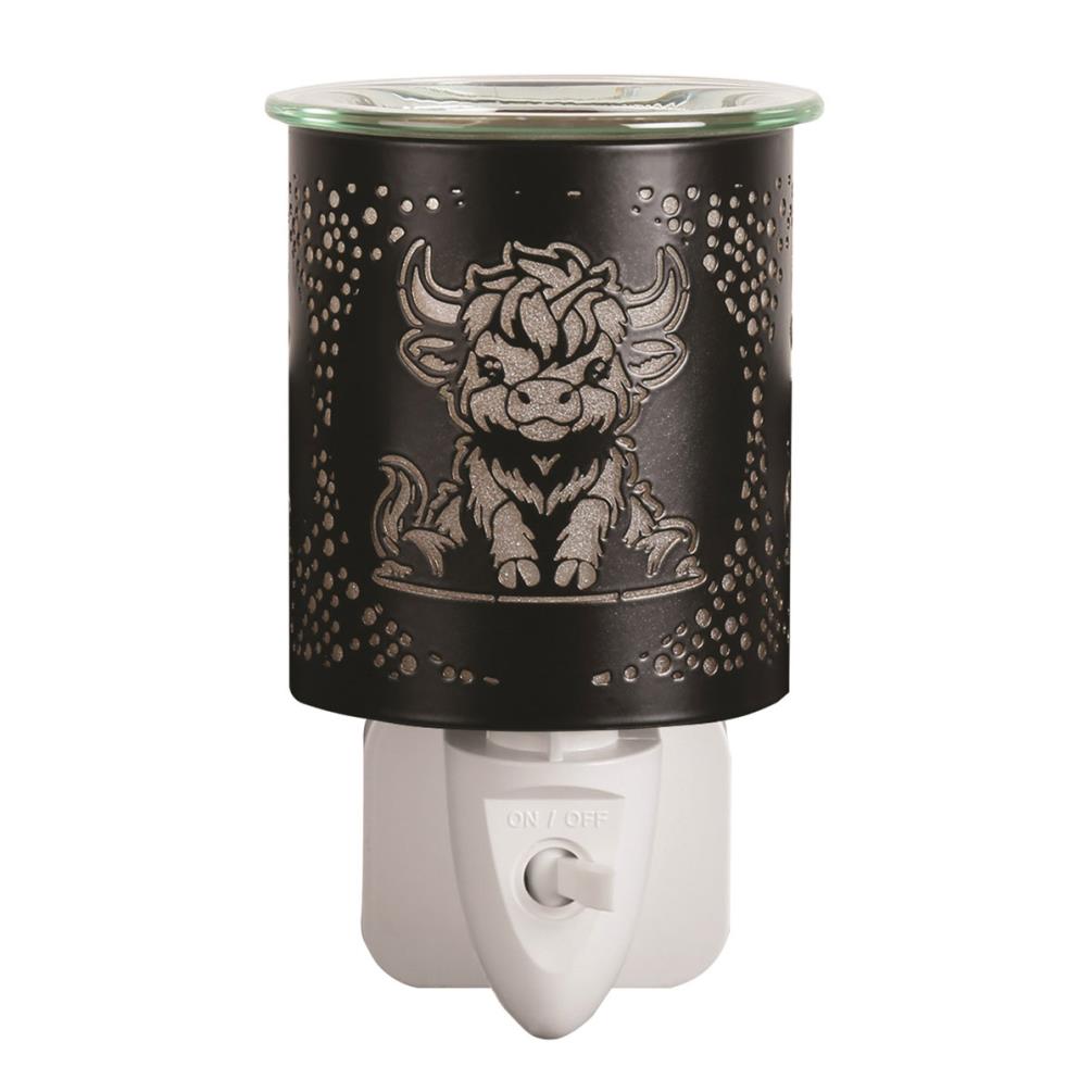 Aroma Black & Gold Highland Cow Plug In Wax Melt Warmer Extra Image 1